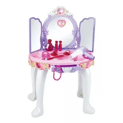 Princess-themed Play Vanity Table in Purple and Pink
