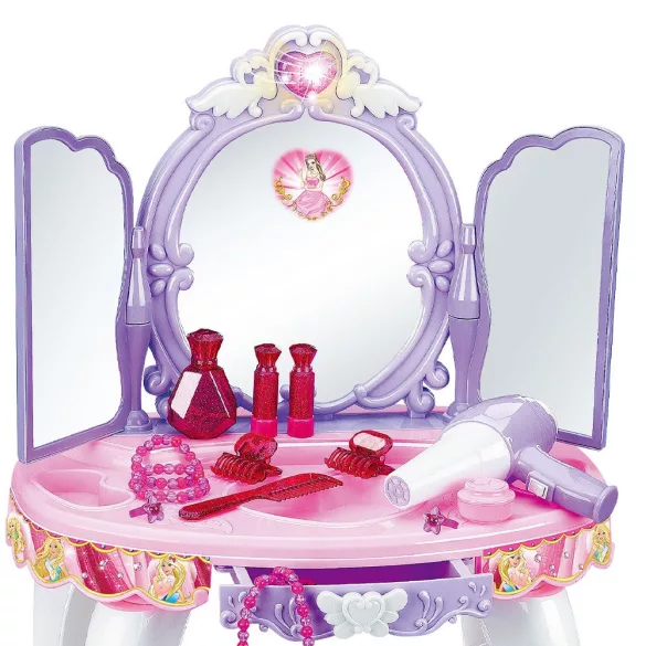 Princess-themed Play Vanity Table in Purple and Pink