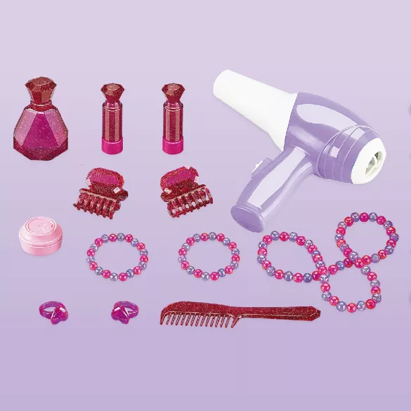 Princess-themed Play Vanity Table in Purple and Pink