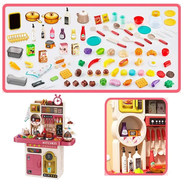 Play Kitchen 89-Piece with Water Dispenser