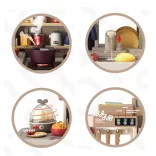 Play Kitchen 72 Pieces, Brown