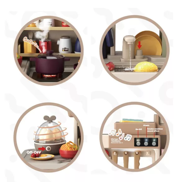 Play Kitchen 72 Pieces, Brown