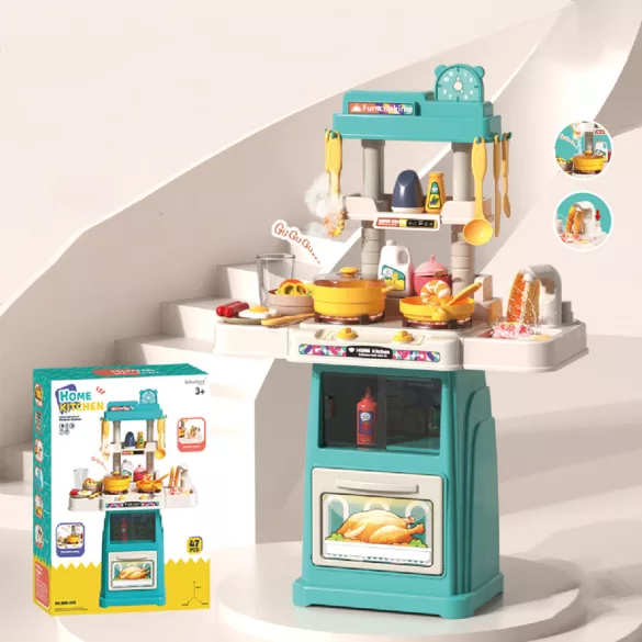 47-Piece Play Kitchen, Light Blue