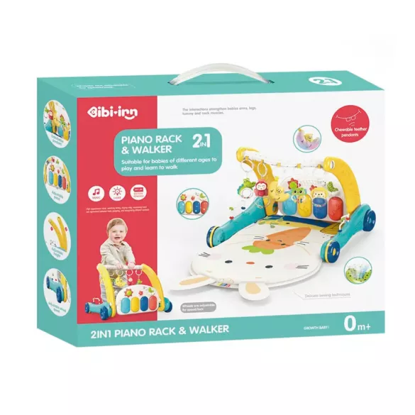 2-in-1 Walker and Piano Play Mat