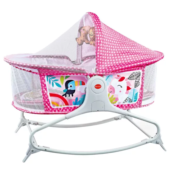 Baby Crib with Music and Vibration Function, Pink