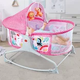 Baby Crib with Music and Vibration Function, Pink