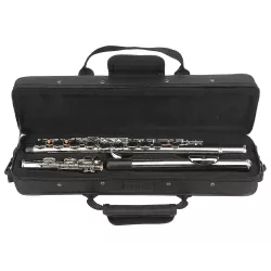 Flute set with various accessories in a shoulder bag