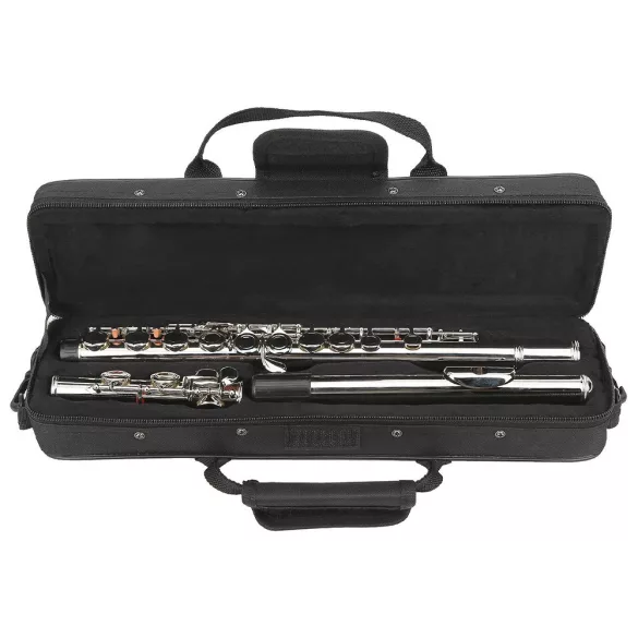 Flute set with various accessories in a shoulder bag