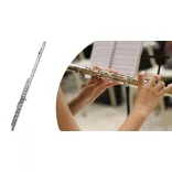 Flute set with various accessories in a shoulder bag