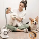 Pet Grooming Kit with Vacuum Container and Accessories