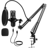 Desk-mounted studio microphone with USB connection