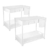Under-sink 2-tier organizer rack 2pcs, white