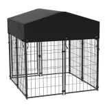 Outdoor Metal Dog Kennel with UV-Resistant Cover