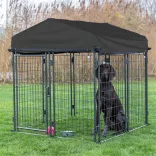 Outdoor Metal Dog Kennel with UV-Resistant Cover