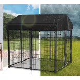 Outdoor Metal Dog Kennel with UV-Resistant Cover