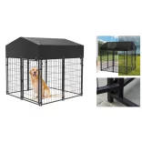 Outdoor Metal Dog Kennel with UV-Resistant Cover