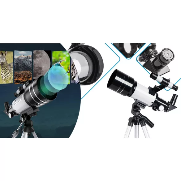 Hobby Astronomical Telescope with Smartphone Adapter and Tripod