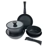 9-piece non-stick cookware set with detachable handles