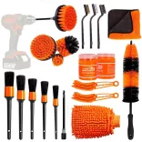 20-piece car cleaning and care kit for exterior and interior surfaces