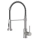 Pull-down kitchen faucet with flexible hose and detachable spray head