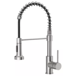   Pull-down kitchen faucet with flexible hose and detachable spray head