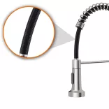 Pull-down kitchen faucet with flexible hose and detachable spray head