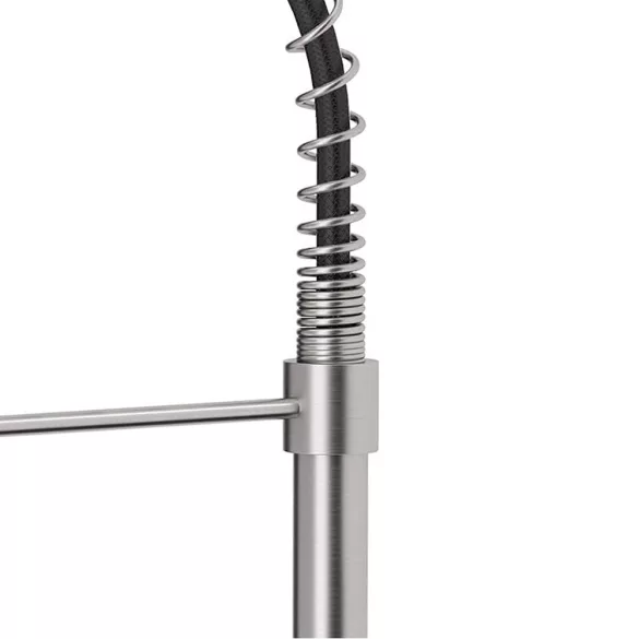 Pull-down kitchen faucet with flexible hose and detachable spray head