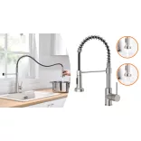 Pull-down kitchen faucet with flexible hose and detachable spray head