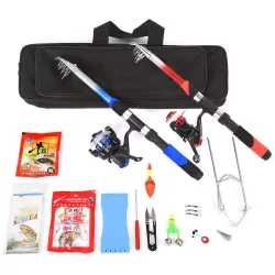   Beginner Fishing Gear Set with 2 Telescopic Rods and Accessories