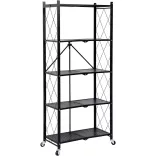 Foldable Rolling Kitchen Storage Rack, Metal