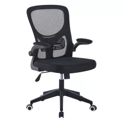 Ergonomic Office Chair with Flip-Up Armrests, Black