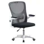 Ergonomic Office Chair with Flip-Up Armrests in White