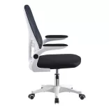Ergonomic Office Chair with Flip-Up Armrests in White
