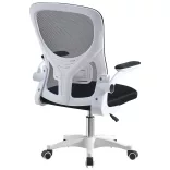 Ergonomic Office Chair with Flip-Up Armrests in White