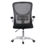 Ergonomic Office Chair with Flip-Up Armrests in White