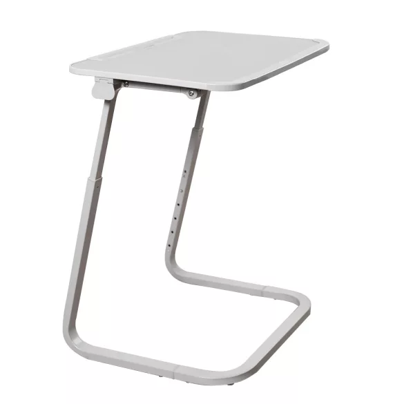 Adjustable Height Breakfast Table with Tablet Holder, Grey