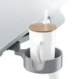 Adjustable Height Breakfast Table with Tablet Holder, Grey