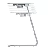 Adjustable Height Breakfast Table with Tablet Holder, Grey