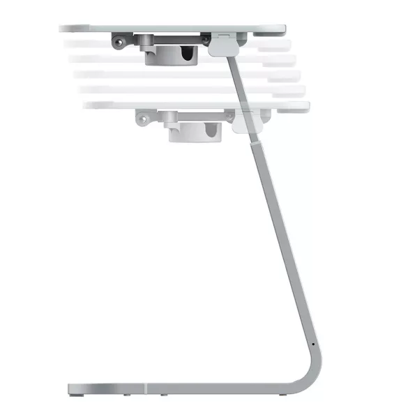 Adjustable Height Breakfast Table with Tablet Holder, Grey