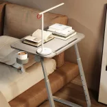 Adjustable Height Breakfast Table with Tablet Holder, Grey