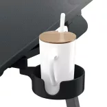 Adjustable Height Breakfast Table with Tablet Holder, Black