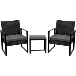 2-person outdoor furniture set with coffee table
