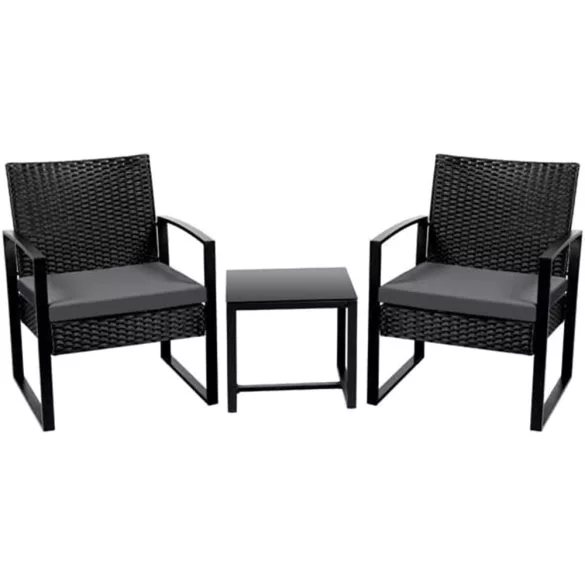 2-person outdoor furniture set with coffee table