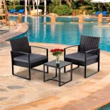 2-person outdoor furniture set with coffee table