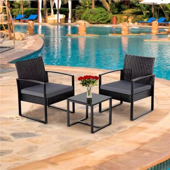 2-person outdoor furniture set with coffee table