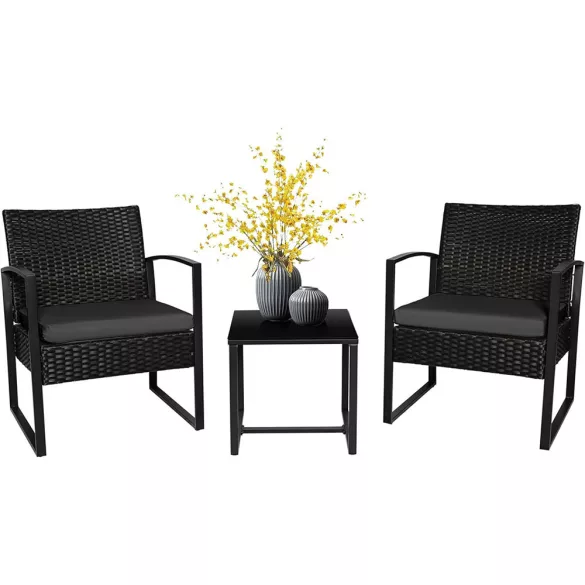 2-person outdoor furniture set with coffee table