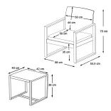 2-person outdoor furniture set with coffee table