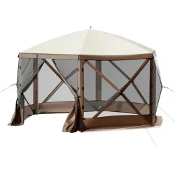   8-person waterproof camping tent with storage and mosquito net