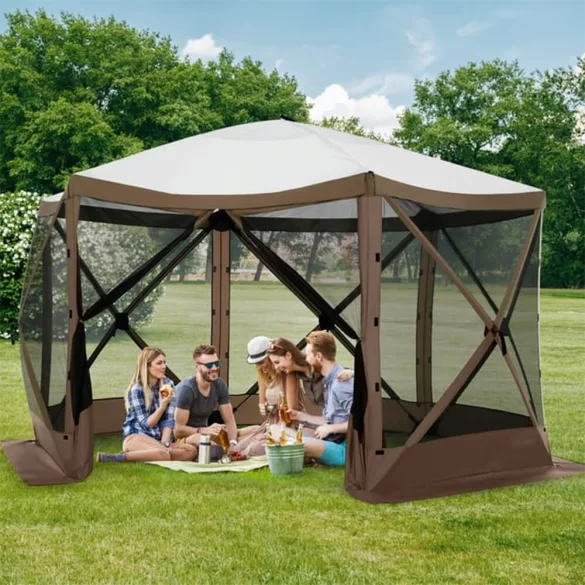 8-person waterproof camping tent with storage and mosquito net