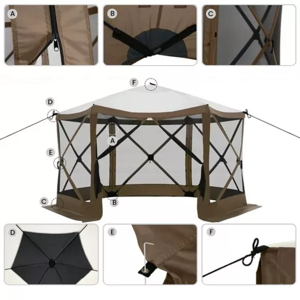 8-person waterproof camping tent with storage and mosquito net